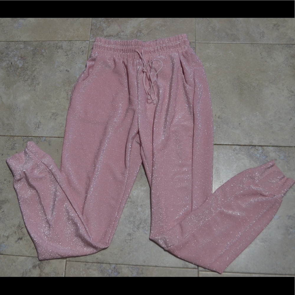 Two Piece Sparkly Set Boutique New Pink SML - Picture 6 of 8